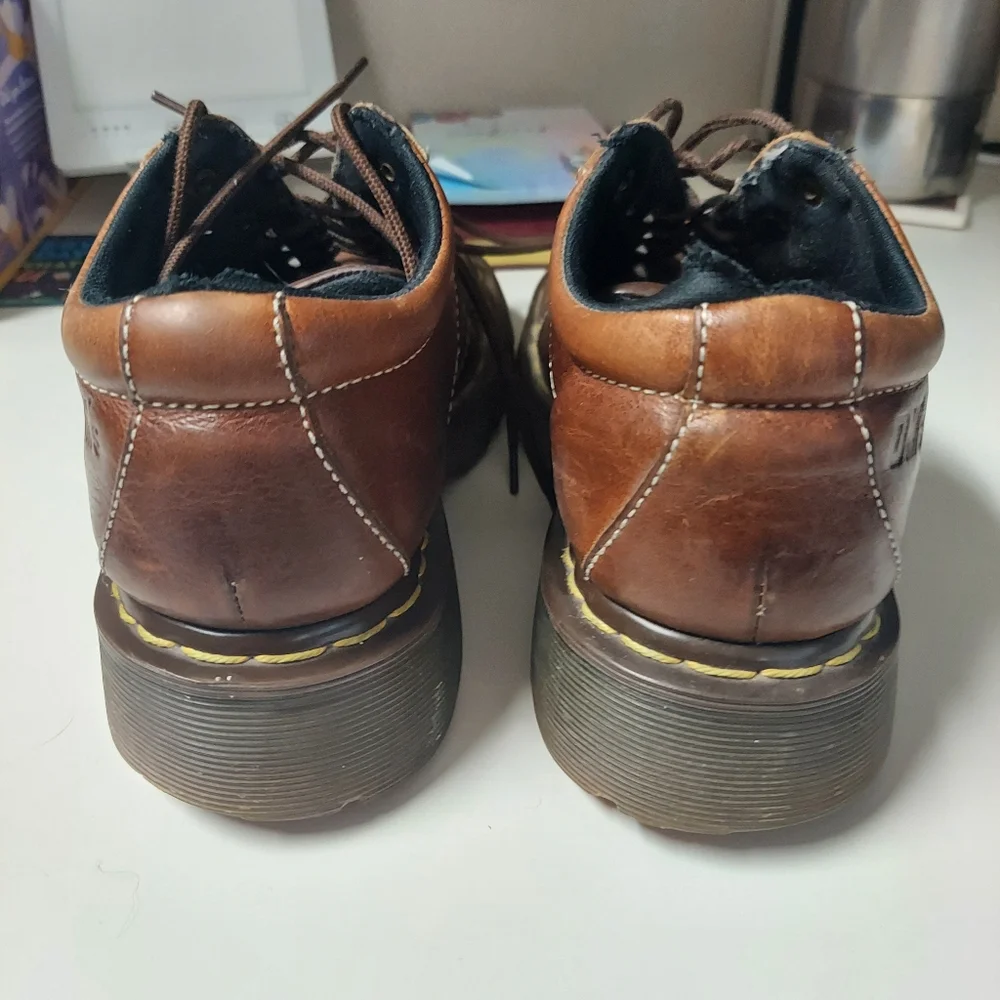 Vintage Dr. Martens Chunky 9764 Oxford Brown Leather Shoes Men's Size 6 Doc - Picture 12 of 14